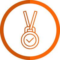 Achievement Line Orange Circle Icon vector