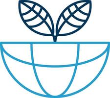 Ecosystem Line Blue Two Color Icon vector