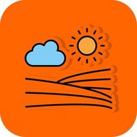 Farmland Filled Orange background Icon vector