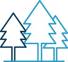 Tree Line Blue Two Color Icon vector