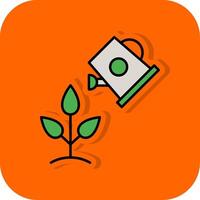 Watering Plants Filled Orange background Icon vector