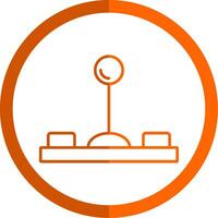 Joystick Line Orange Circle Icon vector