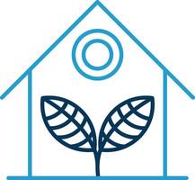 Greenhouse Line Blue Two Color Icon vector