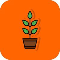 Plant Filled Orange background Icon vector