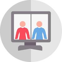 Online Meeting Flat Scale Icon vector