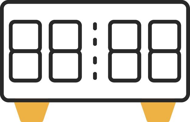 Digital Clock Skined Filled Icon