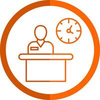 Break Line Orange Circle Icon vector