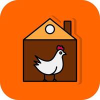 pollo lleno naranja antecedentes icono vector