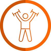 Exercise Line Orange Circle Icon vector