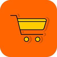 Cart Filled Orange background Icon vector