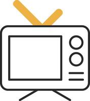 Television Skined Filled Icon vector