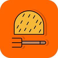 Haystack Filled Orange background Icon vector