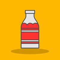 Milk Bottle Filled Shadow Icon vector