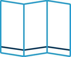 Folding Screen Line Blue Two Color Icon vector