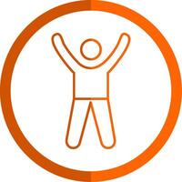Cheer Up Line Orange Circle Icon vector