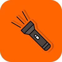 Flashlight Filled Orange background Icon vector