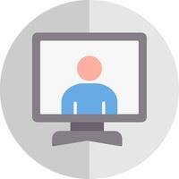 Online Meeting Flat Scale Icon vector