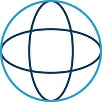 Globe Line Blue Two Color Icon vector