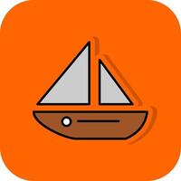 Dinghy Filled Orange background Icon vector