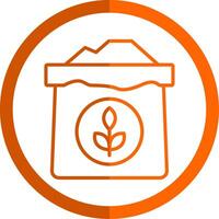 Wheat Flour Line Orange Circle Icon vector