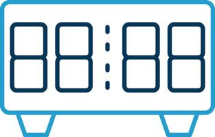 Digital Clock Line Blue Two Color Icon vector
