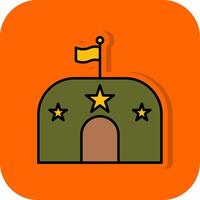Military Base Filled Orange background Icon vector