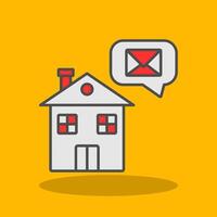 Home Message Filled Shadow Icon vector