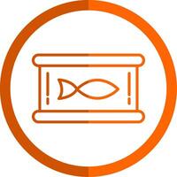 Tuna Line Orange Circle Icon vector