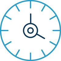 Clock Line Blue Two Color Icon vector