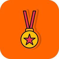 Medal Filled Orange background Icon vector