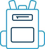 Backpack Line Blue Two Color Icon vector