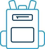 Backpack Line Blue Two Color Icon vector