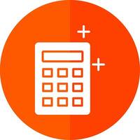 Calculator Glyph Red Circle Icon vector