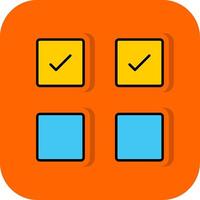 Check Box Filled Orange background Icon vector