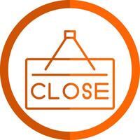 Close Line Orange Circle Icon vector