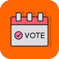 Elections Filled Orange background Icon vector