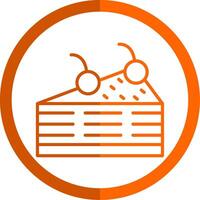 Pastry Line Orange Circle Icon vector