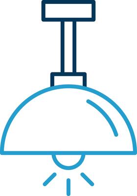 Chandelier Line Blue Two Color Icon