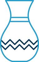 Vase Line Blue Two Color Icon vector