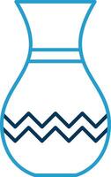 Vase Line Blue Two Color Icon vector