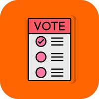 Number of vote Filled Orange background Icon vector