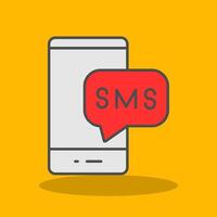 SMS lleno sombra icono vector