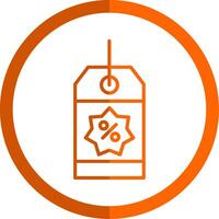 Coupon Line Orange Circle Icon vector