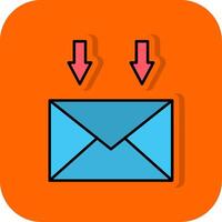 Mail Filled Orange background Icon vector