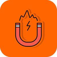 electromagnético lleno naranja antecedentes icono vector