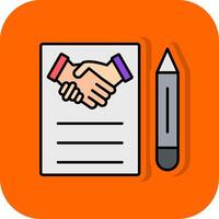 Agreement Filled Orange background Icon vector