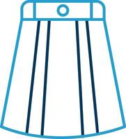 Long Skirt Line Blue Two Color Icon vector