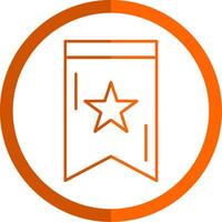 Book Marked Line Orange Circle Icon vector