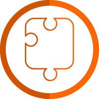 Jigsaw Line Orange Circle Icon vector