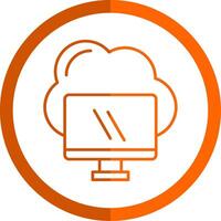 Computing Line Orange Circle Icon vector